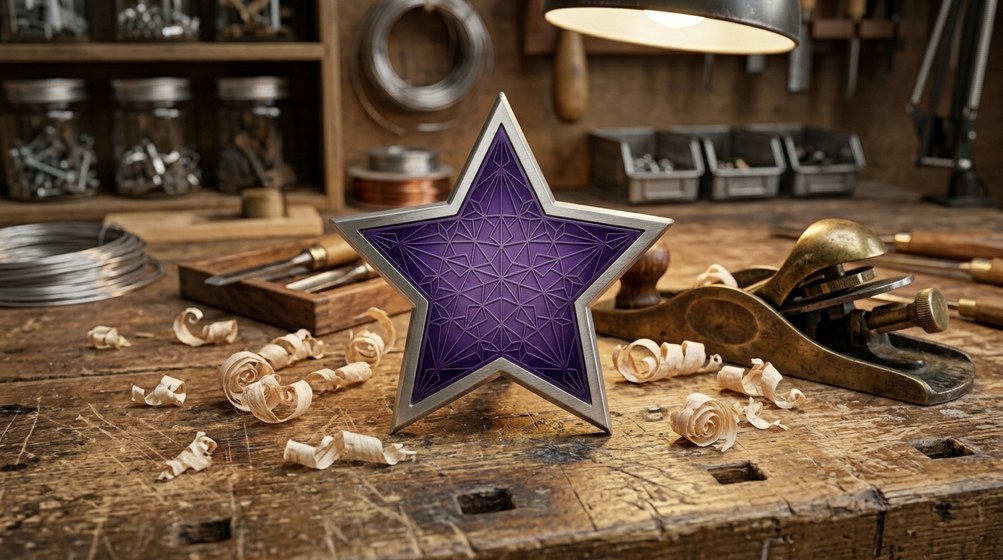 Pellamor's badge; shape: five-pointed star.