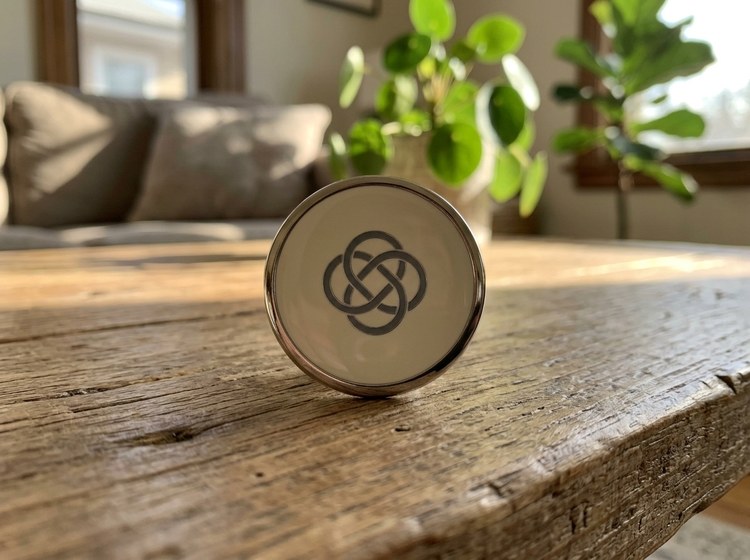 Vandrelle's badge; shape: circle.