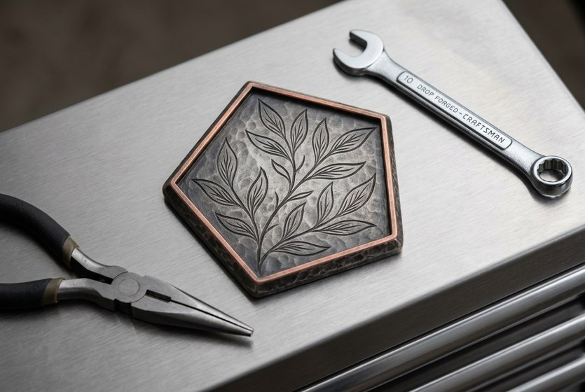 Javrolin's badge; shape: pentagon.